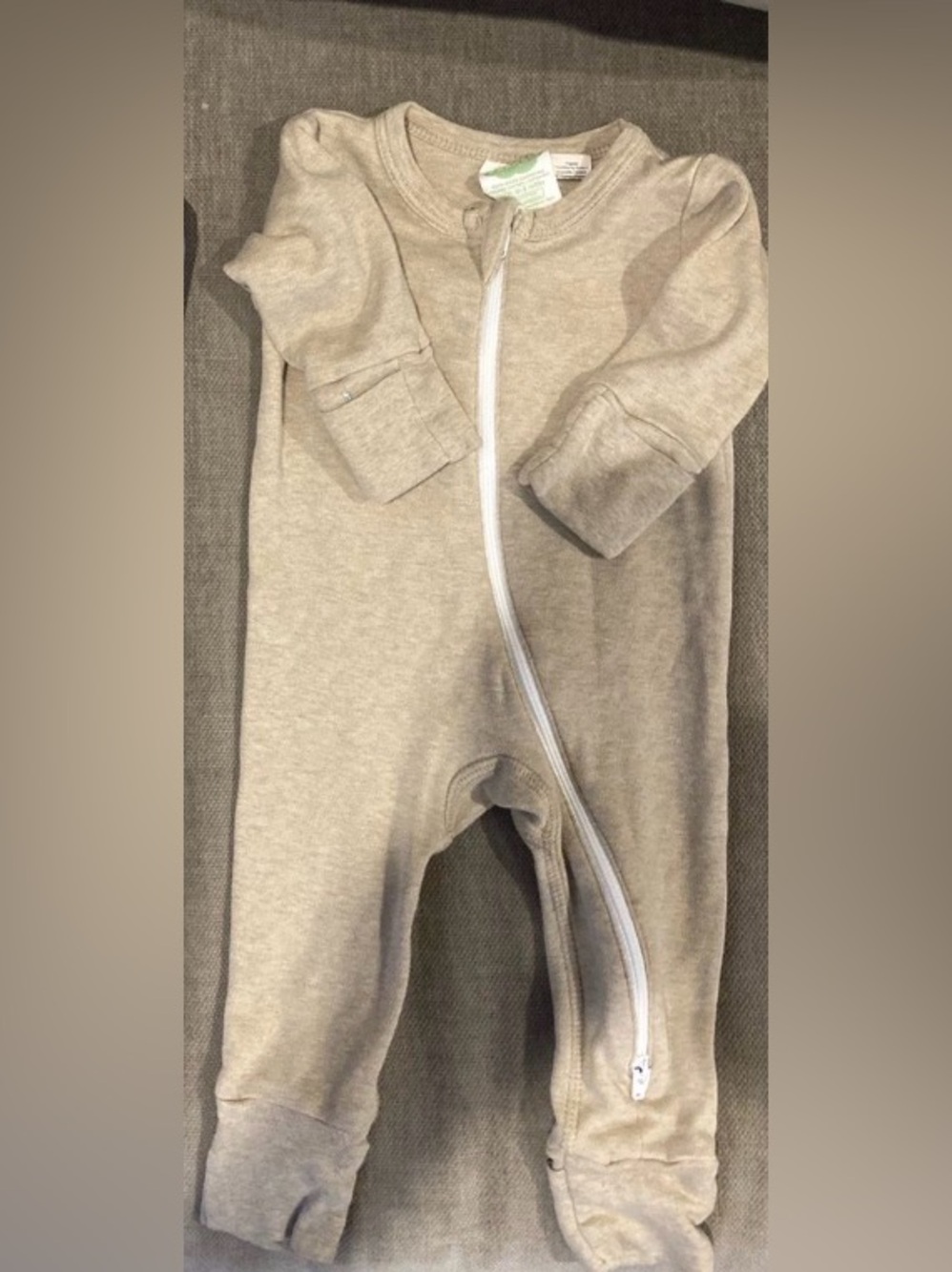 Parade Neutral tan Zipper Footed One-Piece Sleepwear